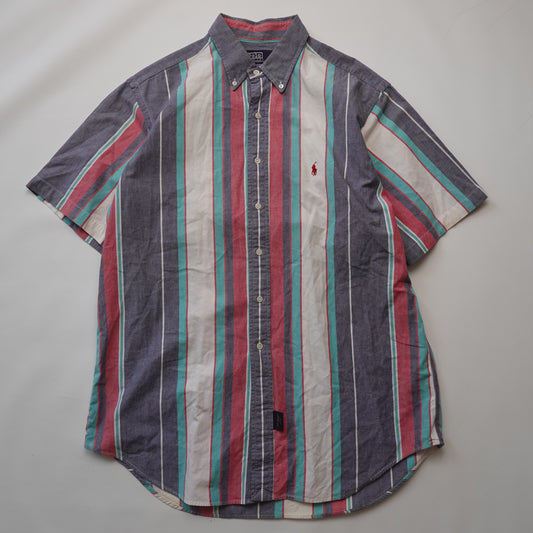Vintage Polo Stripped Button Up Shirt - Size L