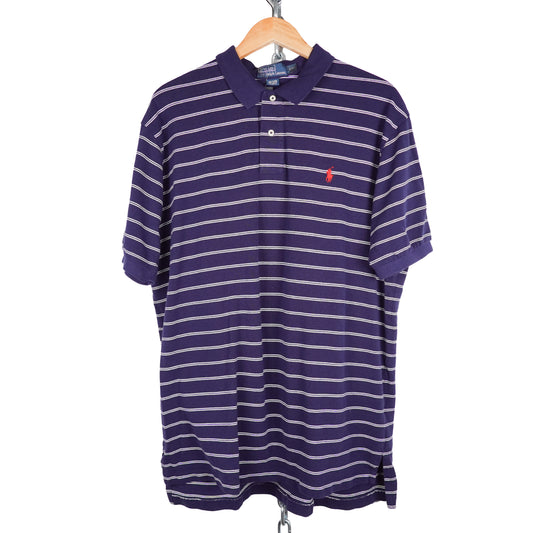 Polo RL Navy/White Striped Shirt - Size XXL