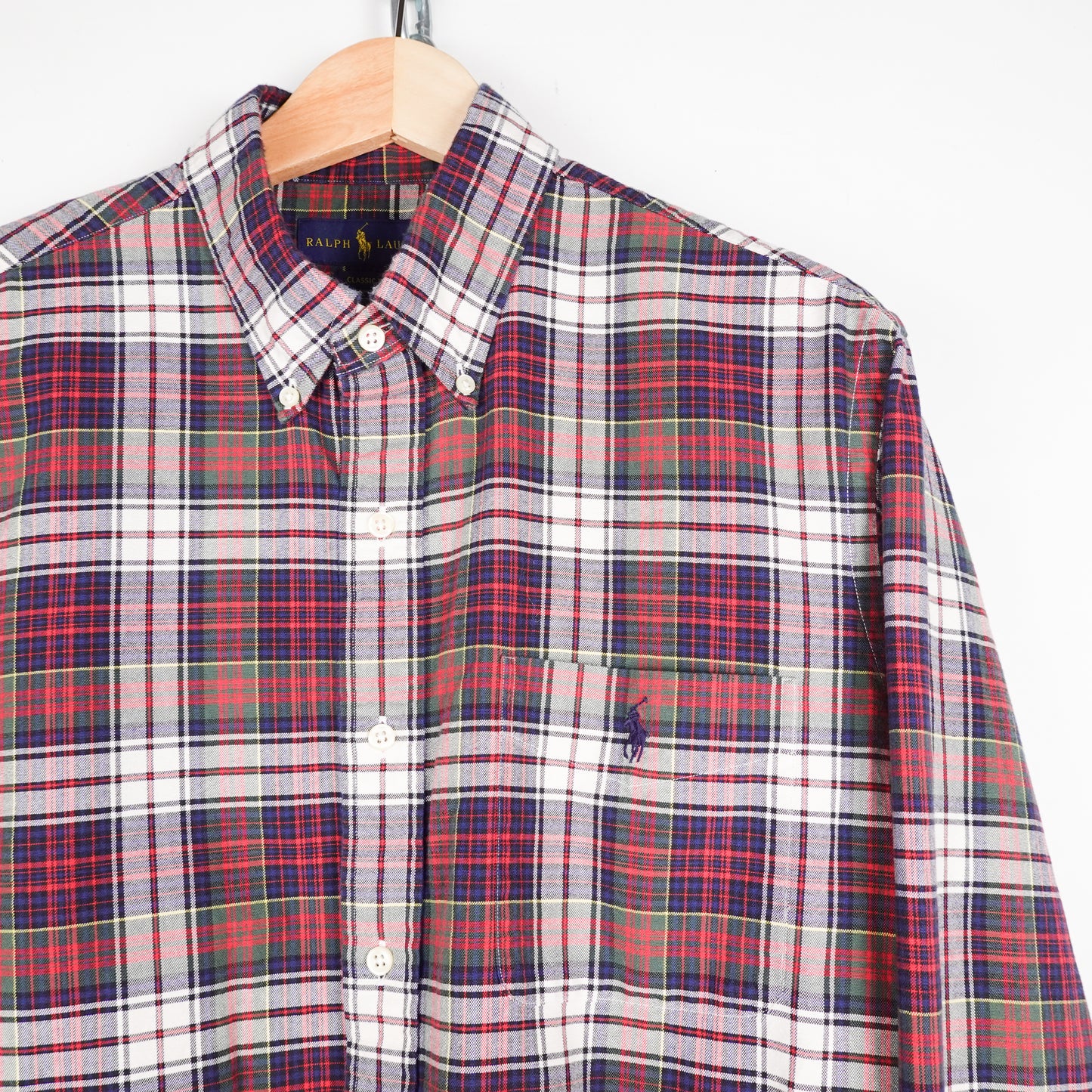 Polo RL Red/Navy Button Up Shirt - Size L
