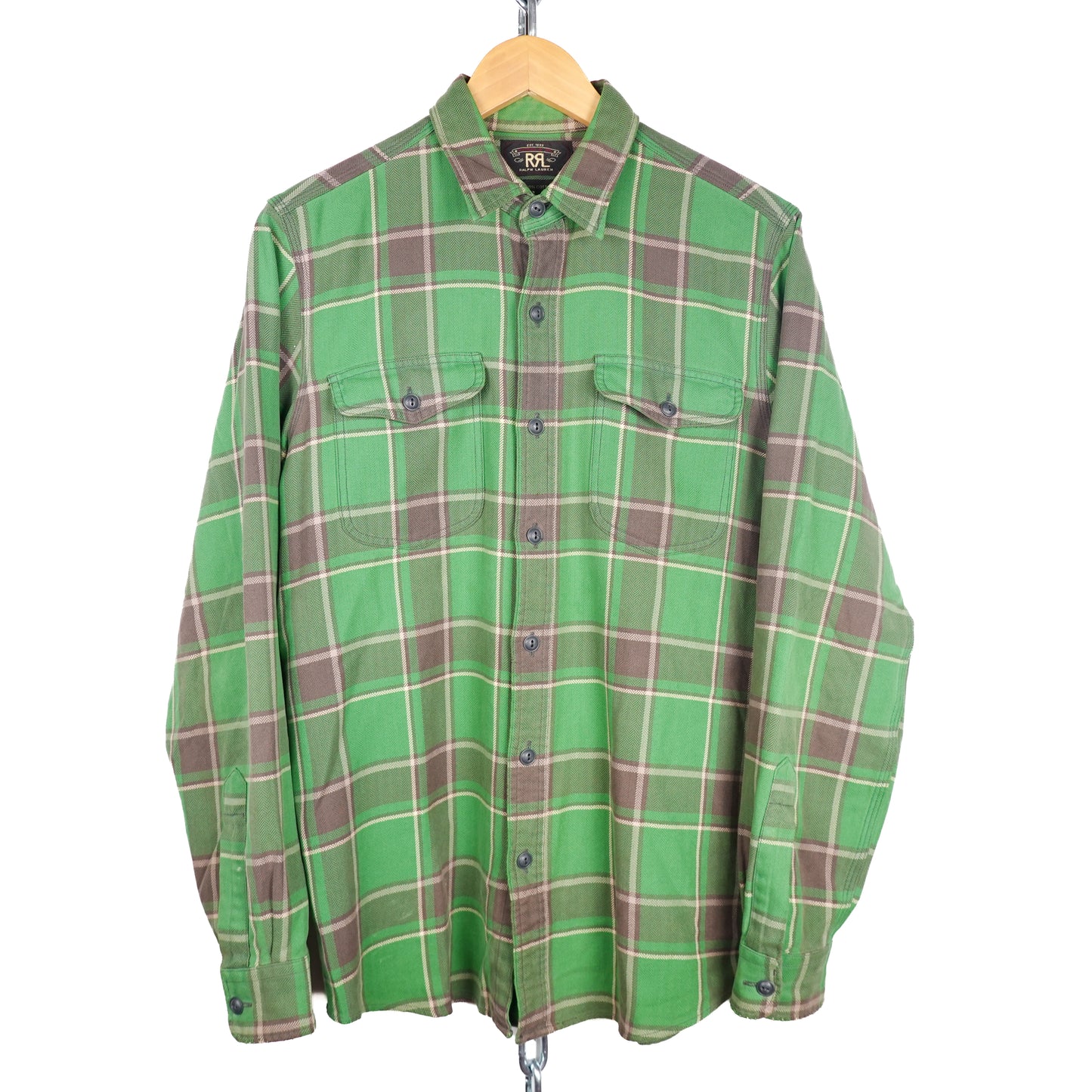 Polo RRL Green Flannel Shirt - Size M