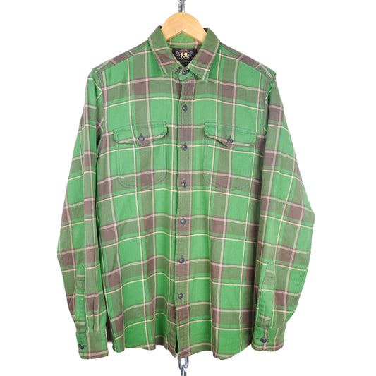 Polo RRL Green Flannel Shirt - Size M