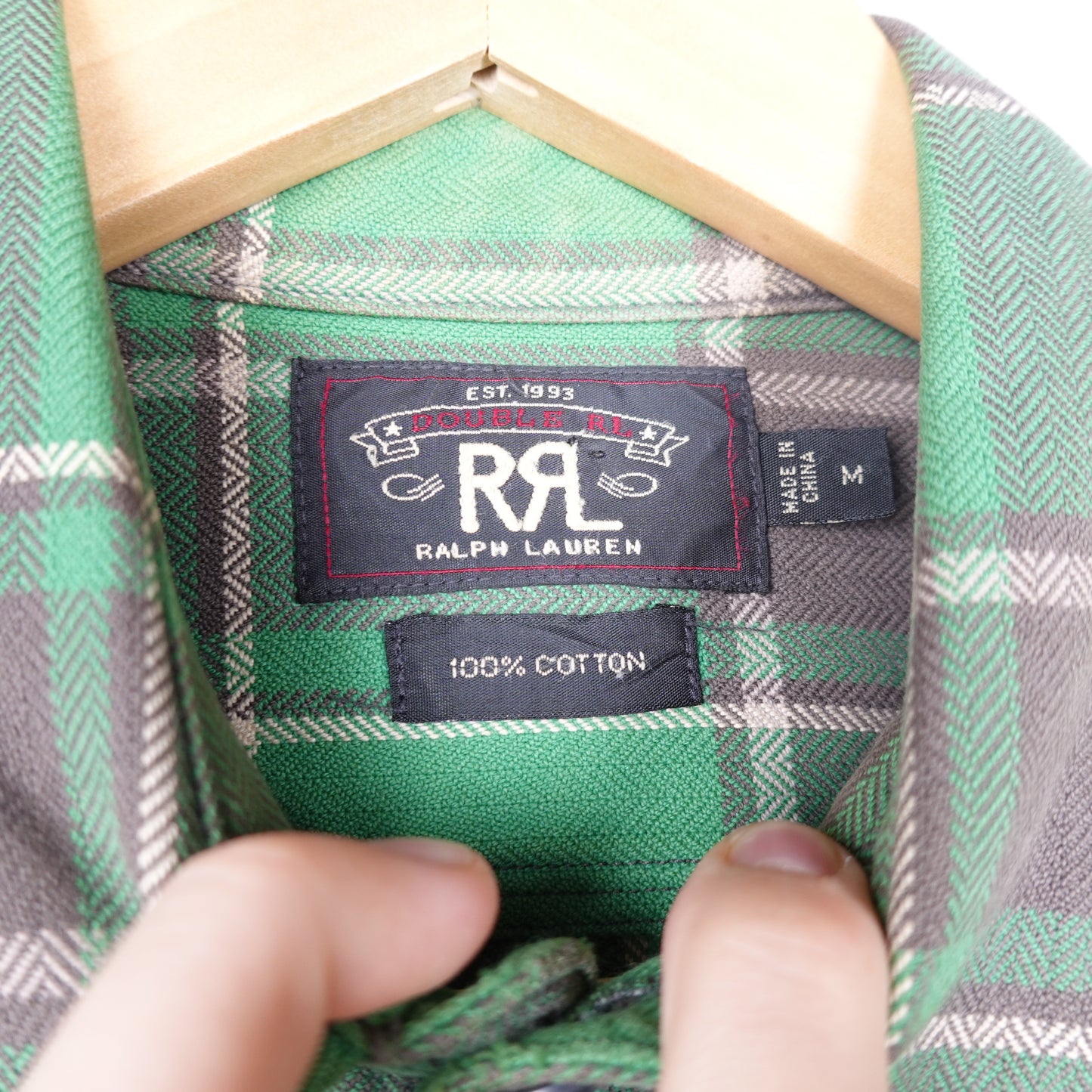 Polo RRL Green Flannel Shirt - Size M