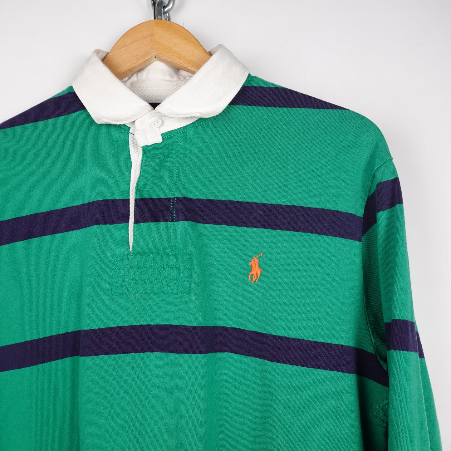 Polo RL Green Navy LS Rugby - Size L
