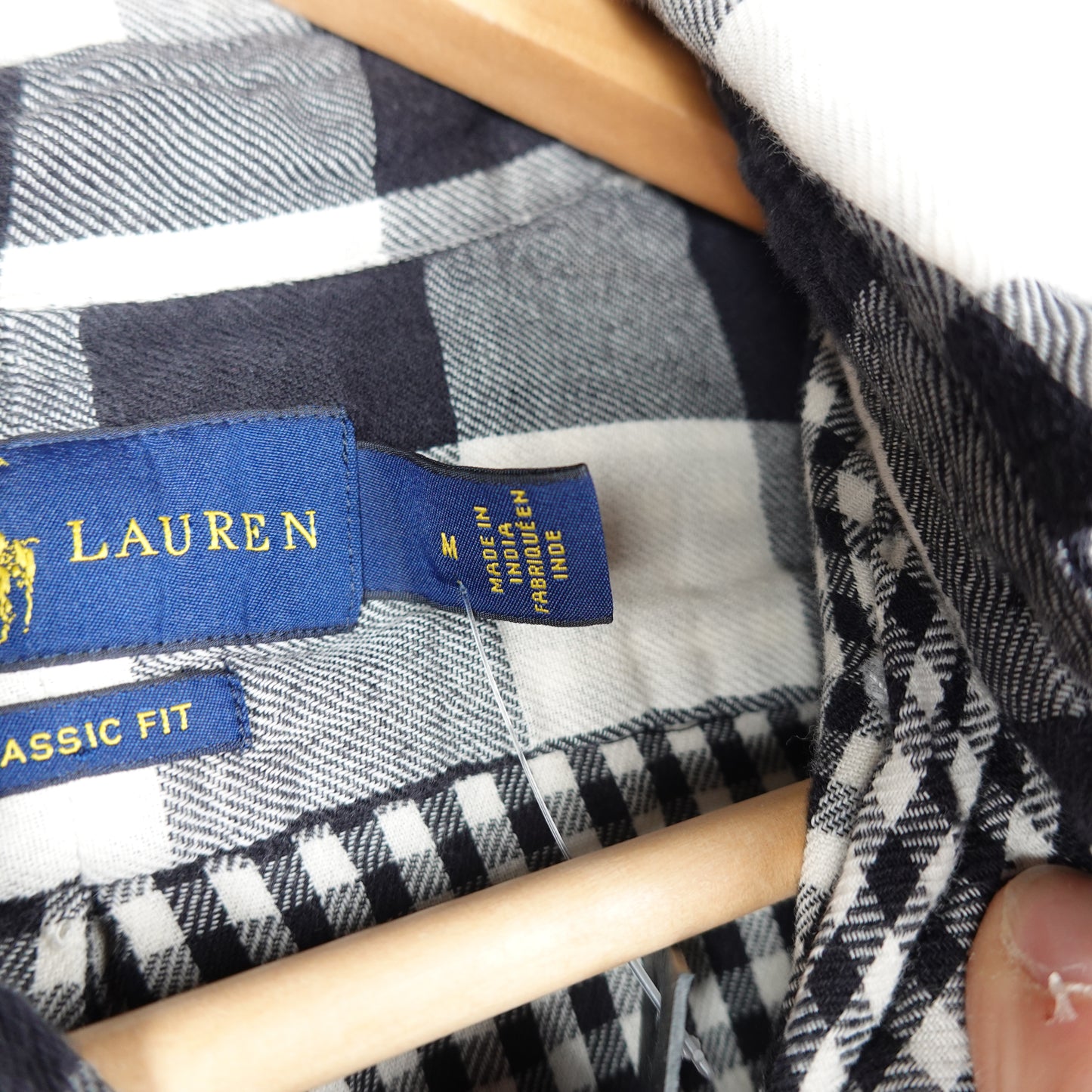 Polo RL Black/White Flannel - Size M