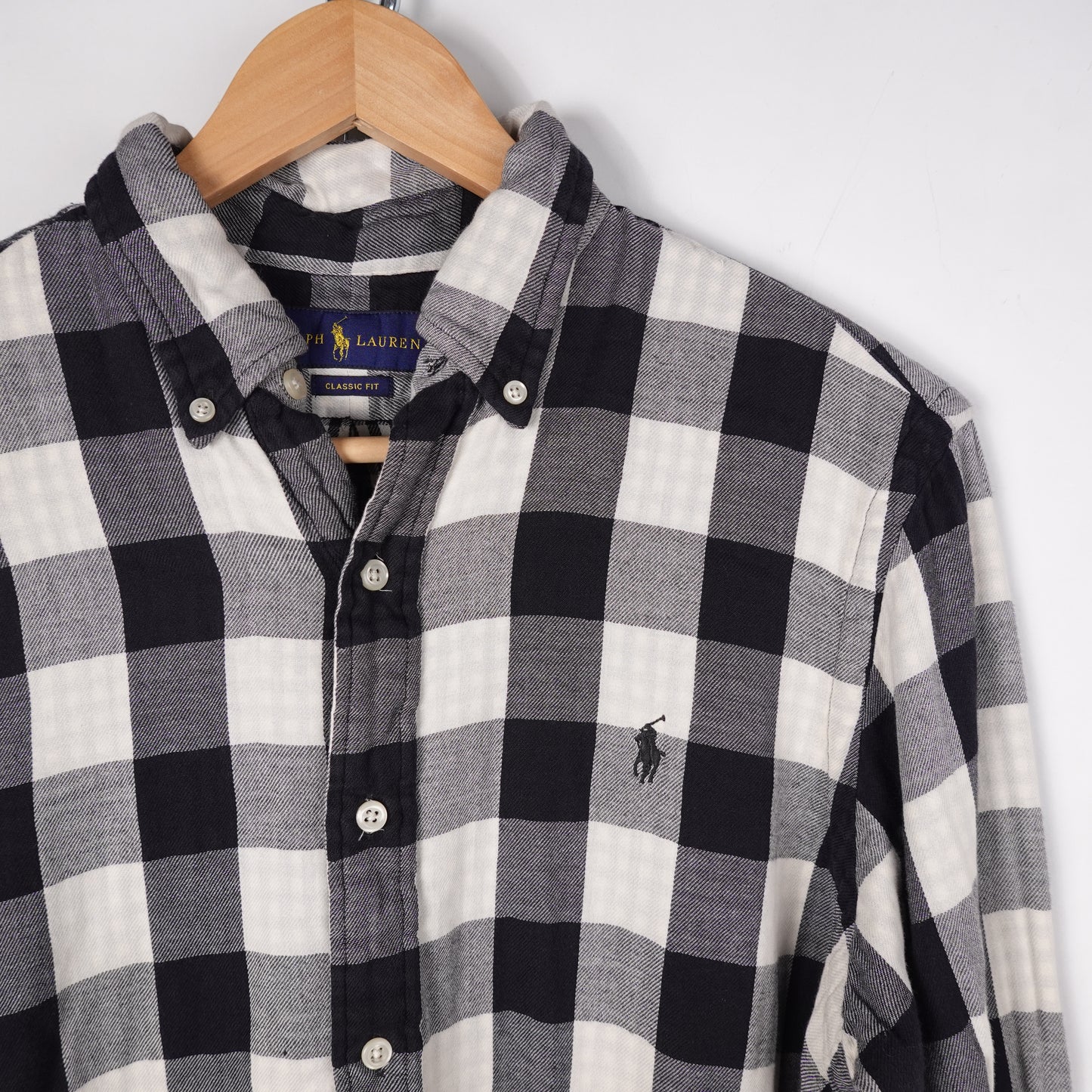 Polo RL Black/White Flannel - Size M