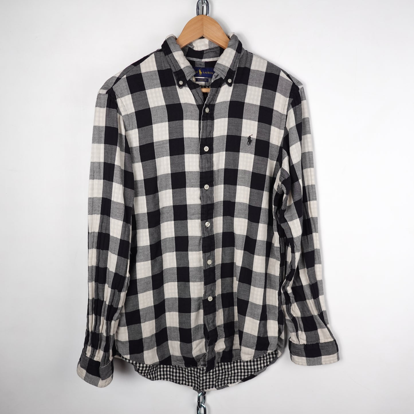 Polo RL Black/White Flannel - Size M