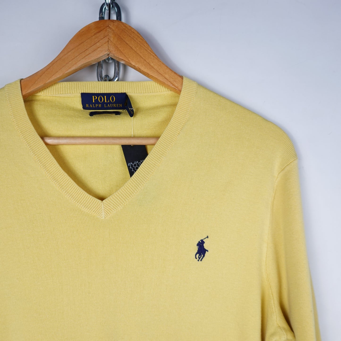 Polo RL Yellow V-Neck Sweater - Size M