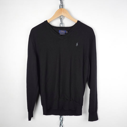 Polo RL Black V-Neck Sweater - Size L