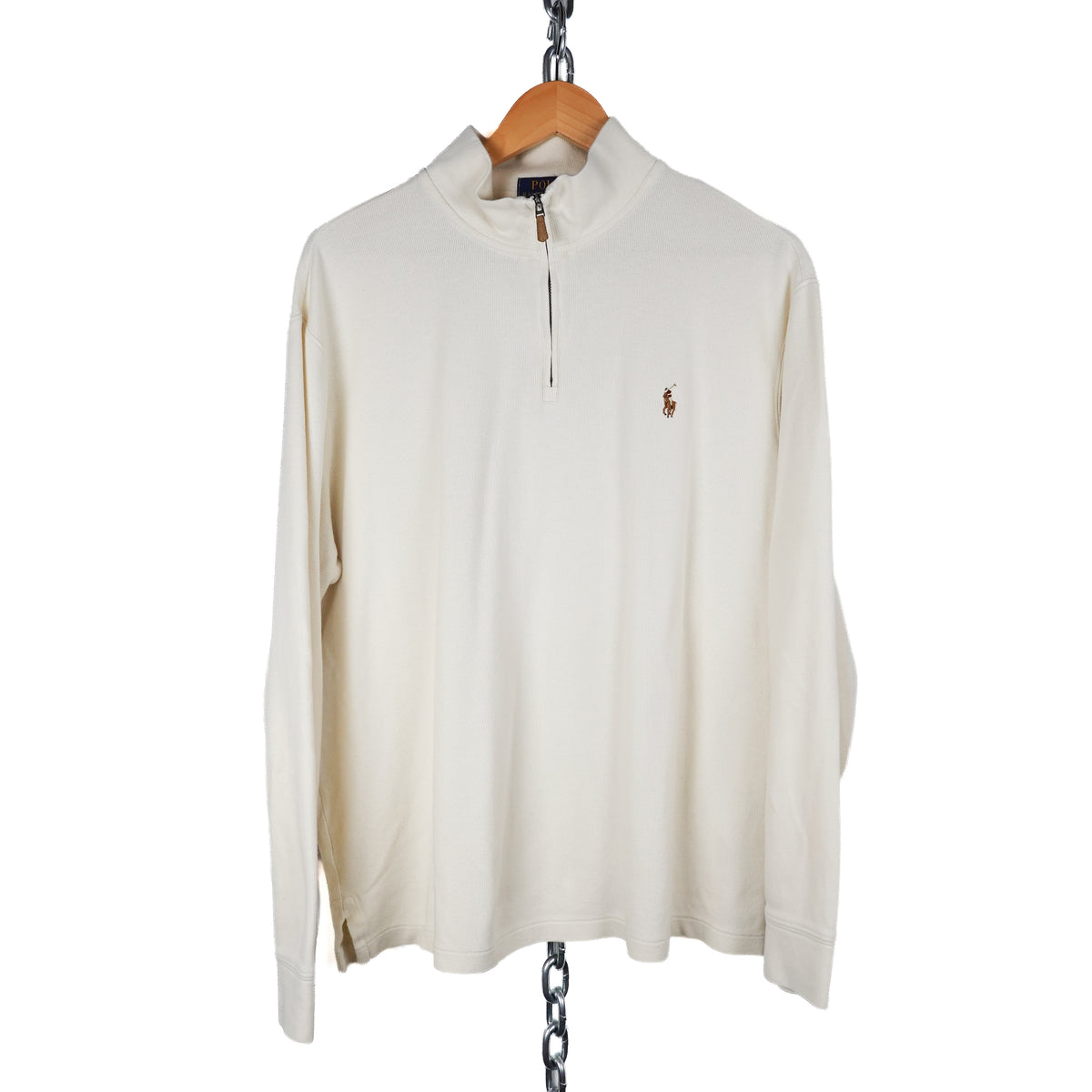 Polo RL 1/4 Zip Cream Sweater - Size L