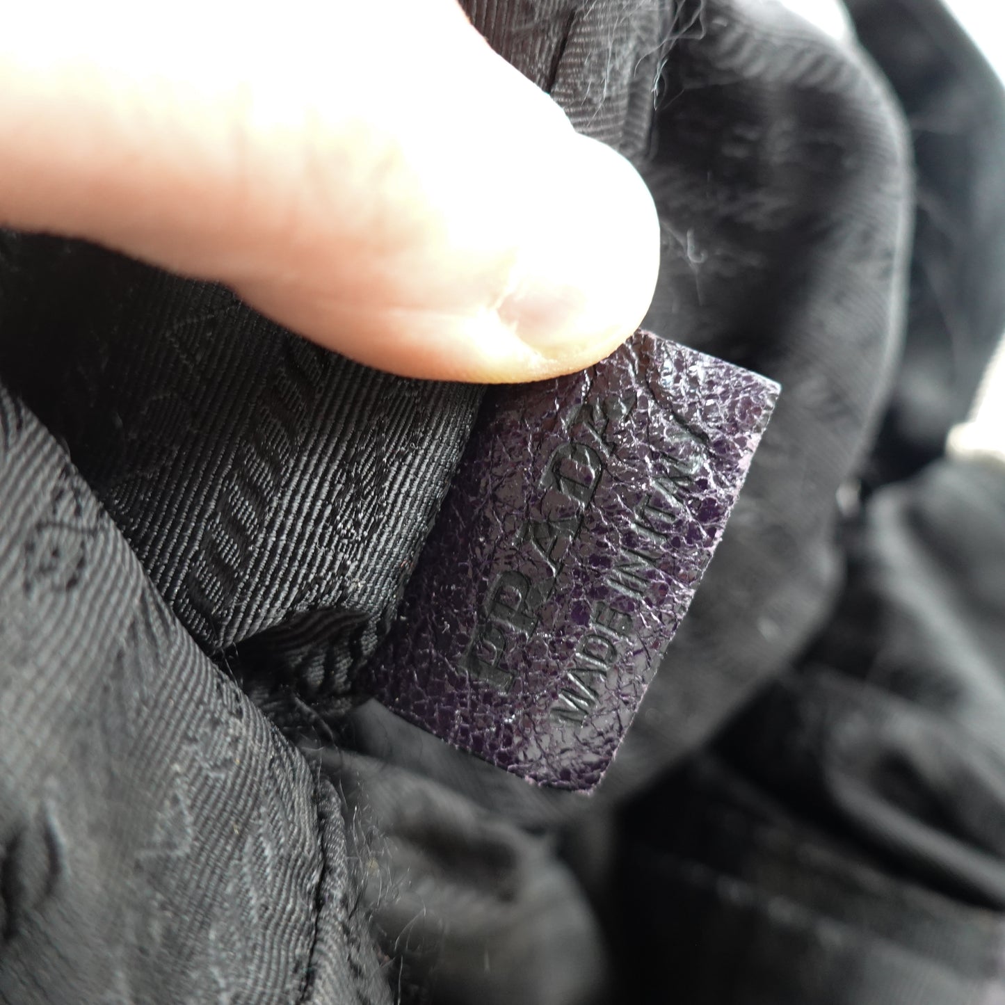 Prada Black Cervo Lux Leather Chain Shoulder Bag