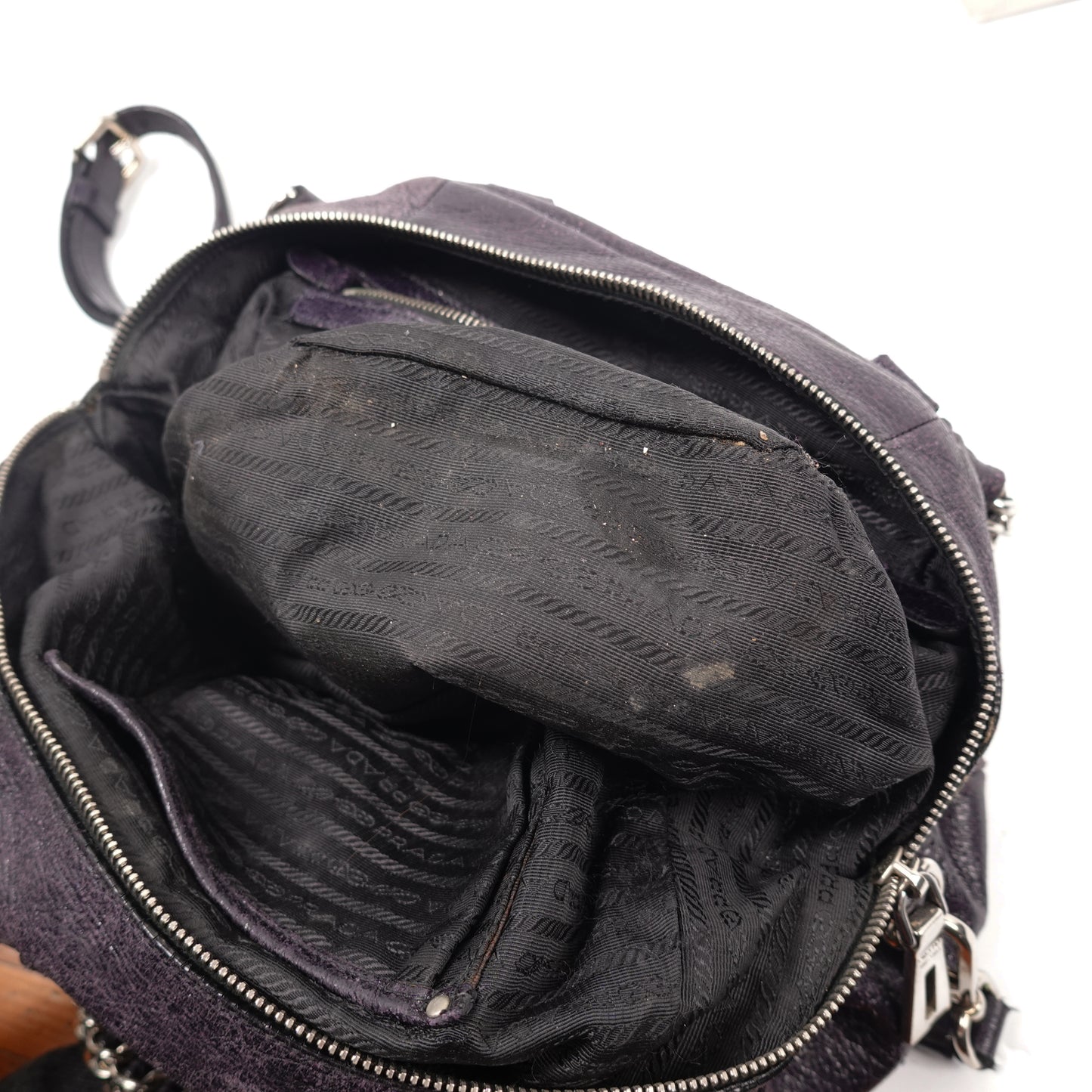 Prada Black Cervo Lux Leather Chain Shoulder Bag