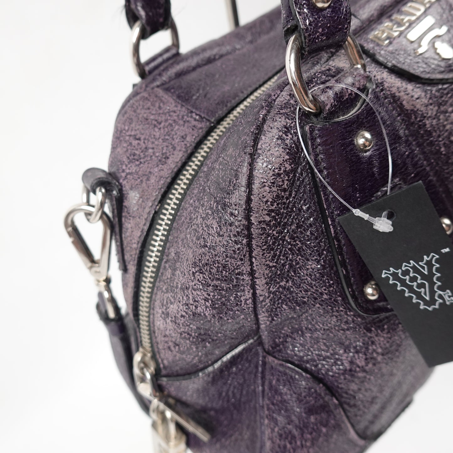 Prada Black Cervo Lux Leather Chain Shoulder Bag