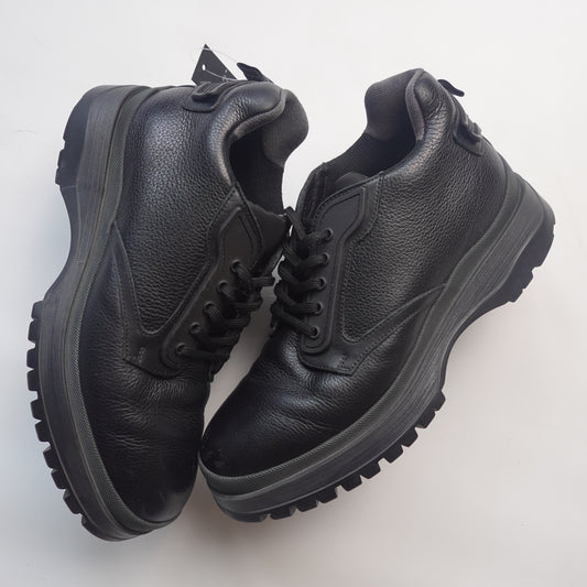 Prada Brixxen Black Leather Boots - Size 10