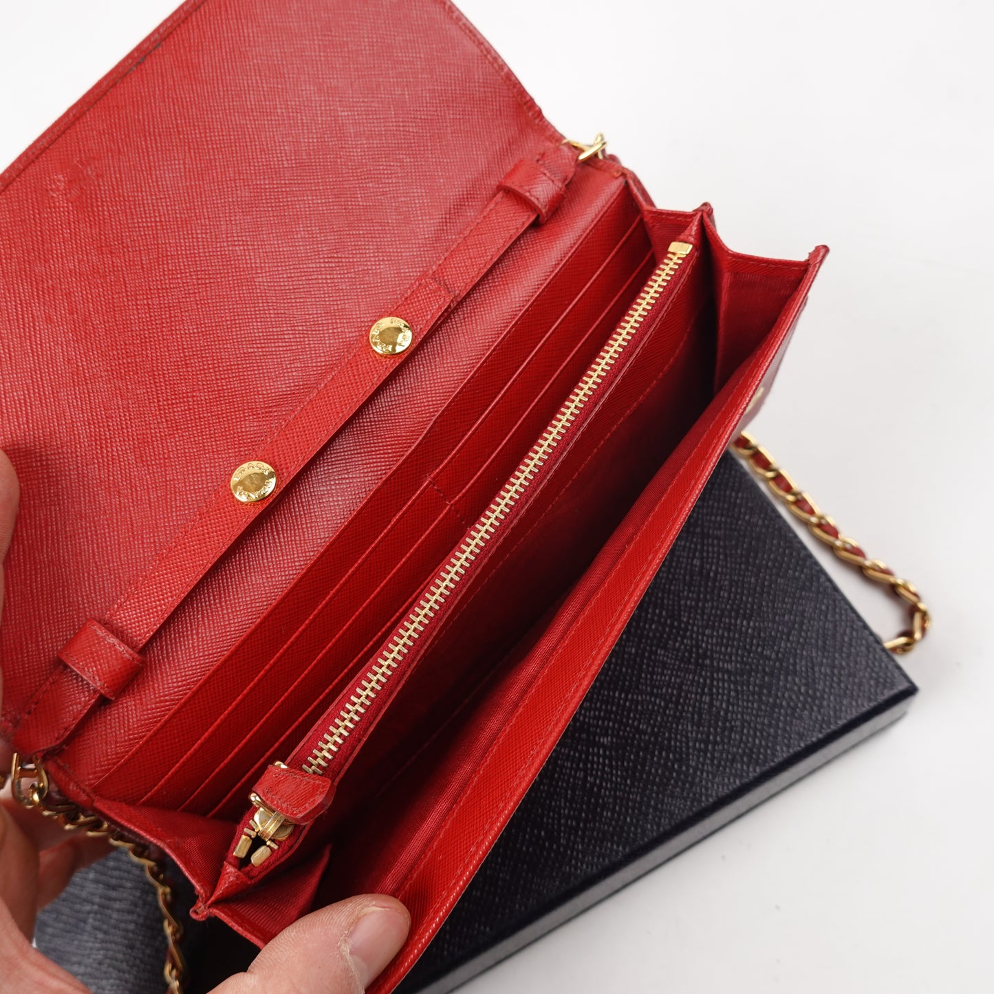Prada Leather Chain Wallet
