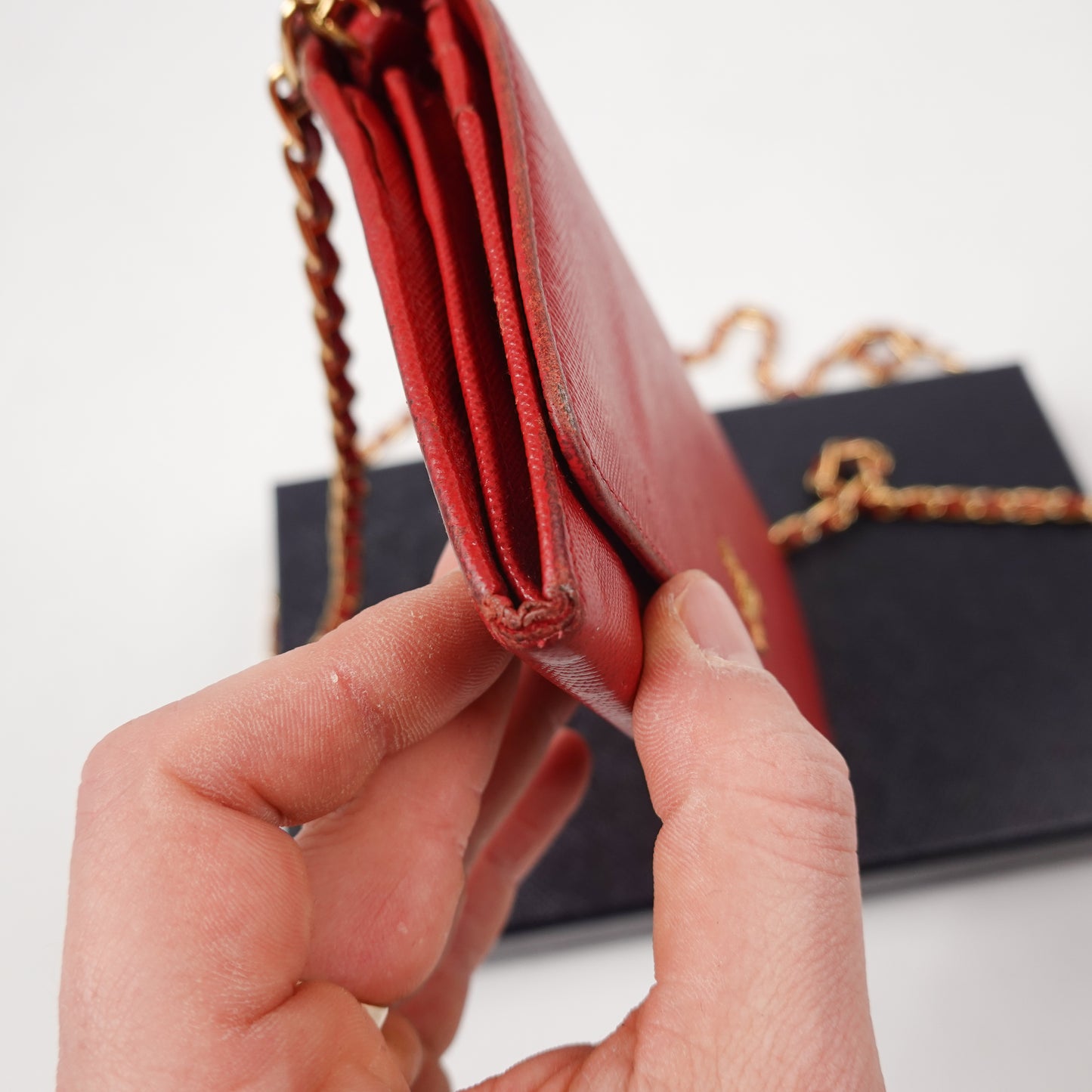 Prada Leather Chain Wallet
