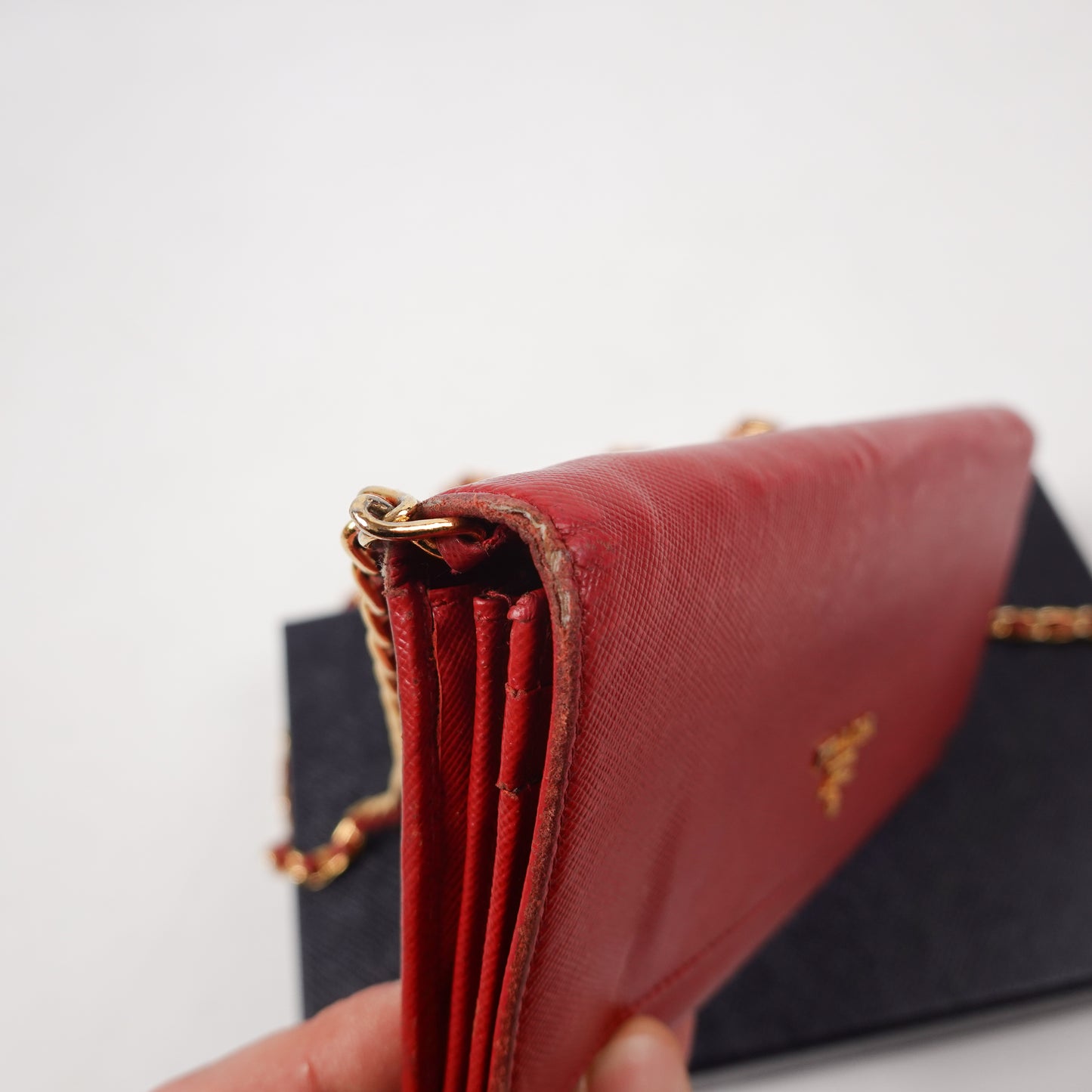 Prada Leather Chain Wallet