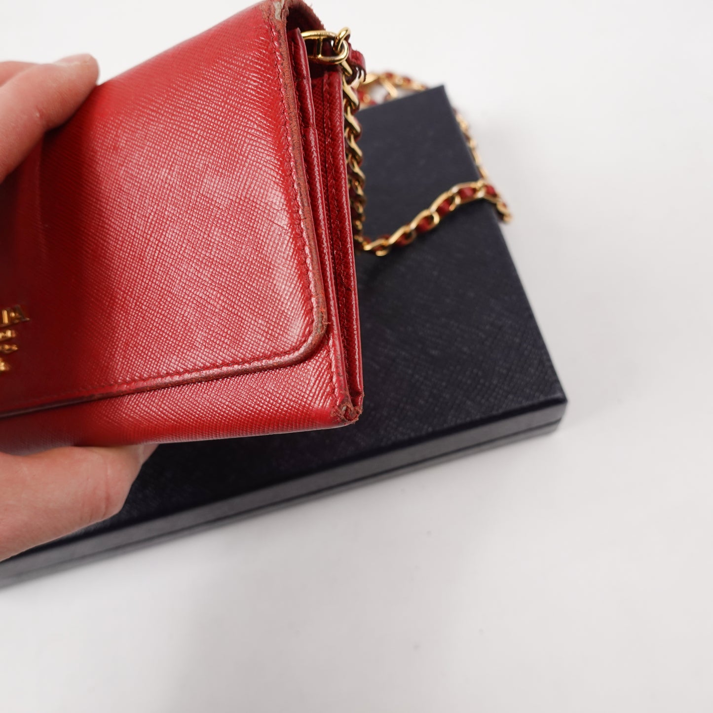 Prada Leather Chain Wallet