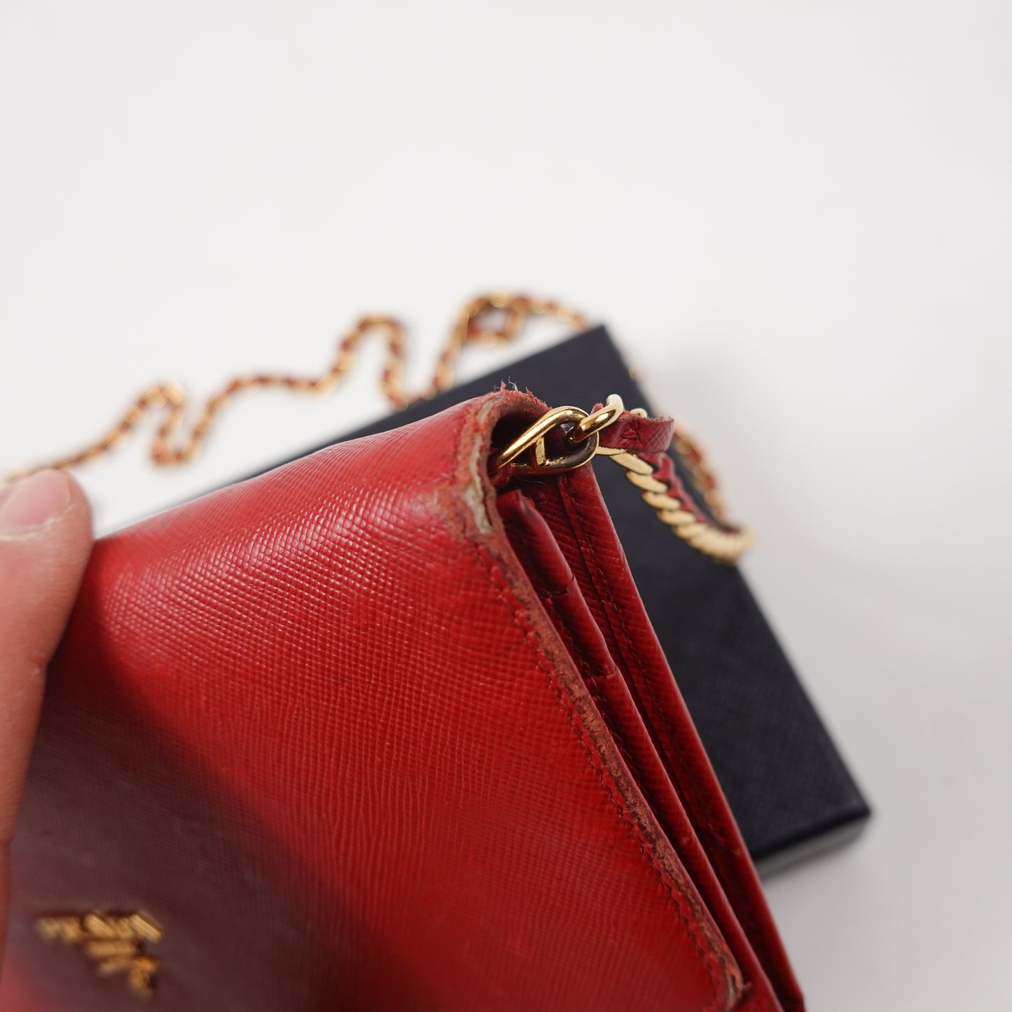 Prada Leather Chain Wallet