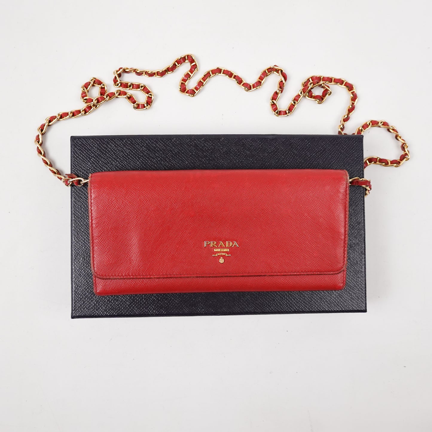 Prada Leather Chain Wallet