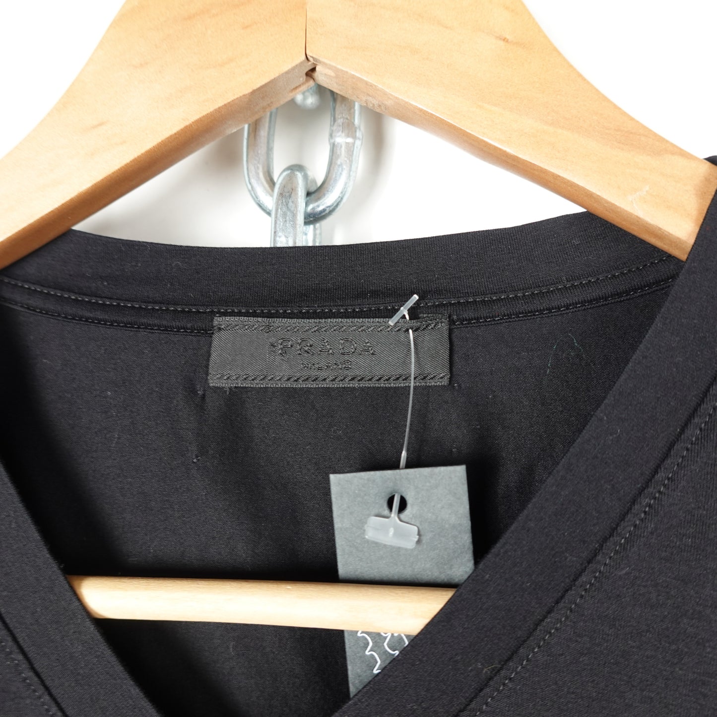 Prada Blank V-Neck Tee - Size M