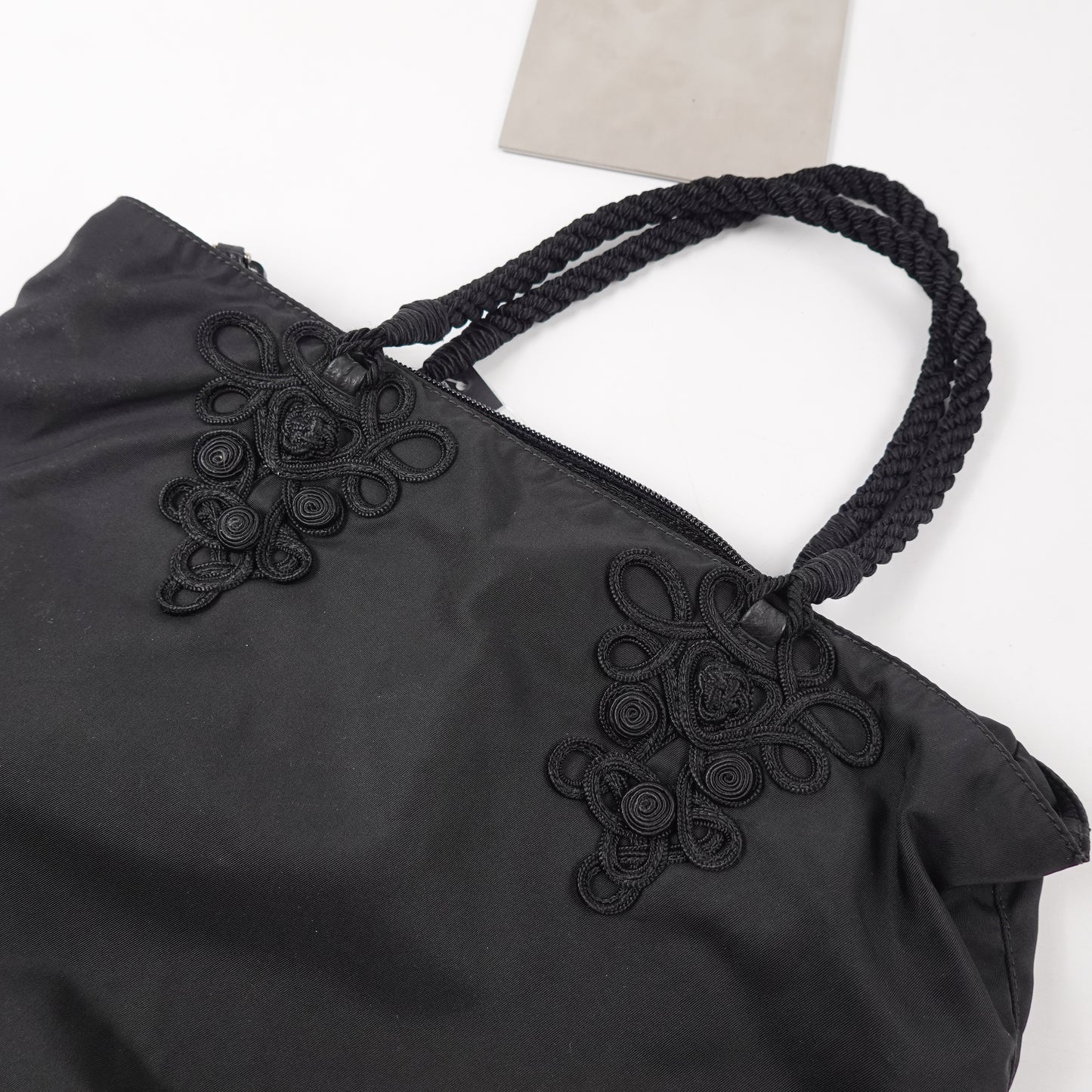 Prada Black Tessuto Braided Tote