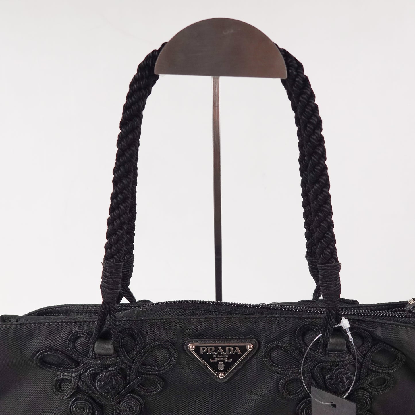 Prada Black Tessuto Braided Tote