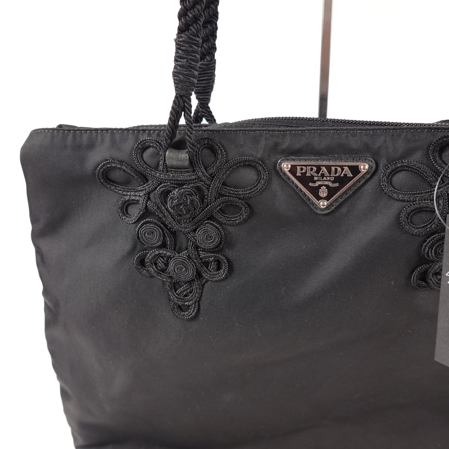 Prada Black Tessuto Braided Tote