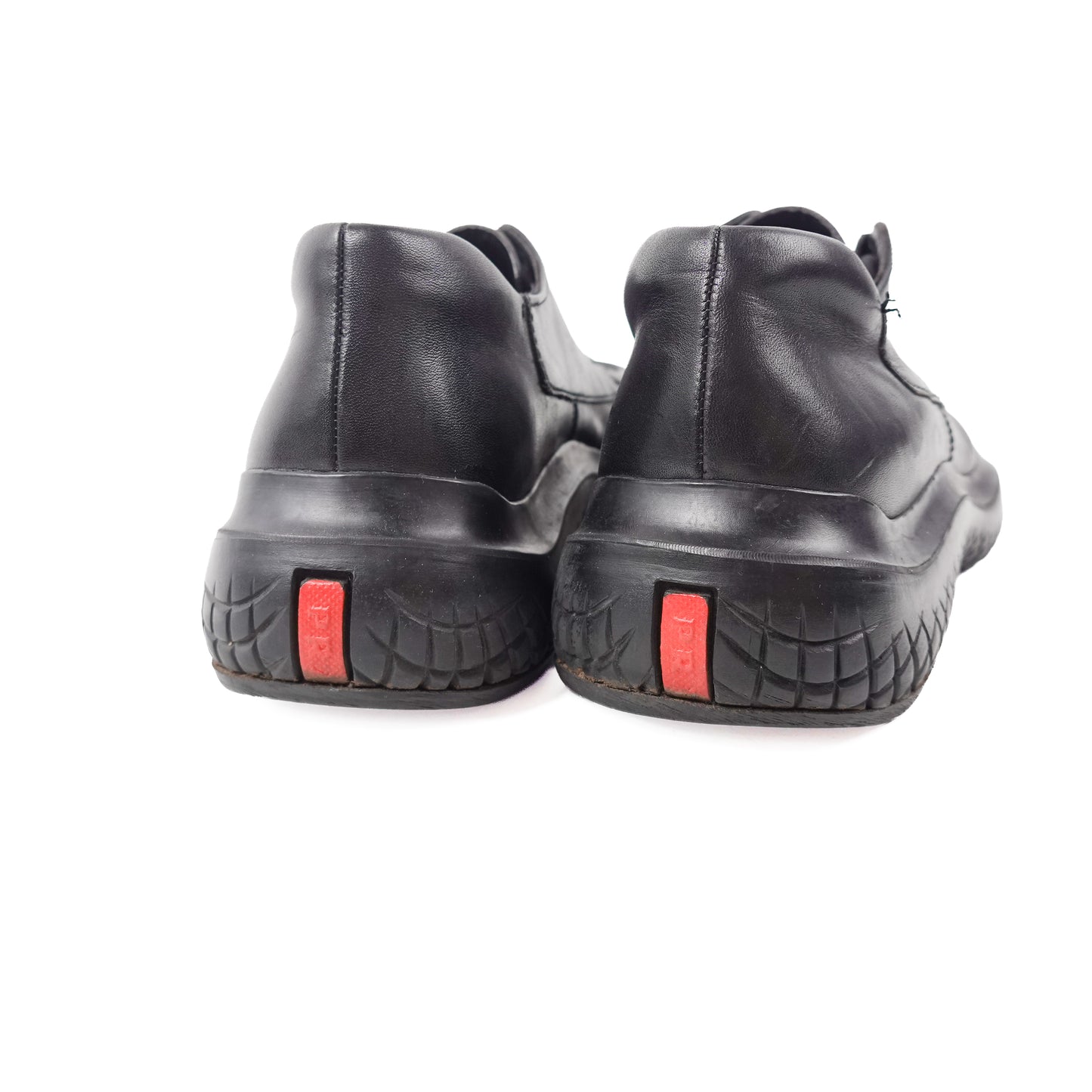 Prada Leather Square Toe Sneakers - Womens 7.5