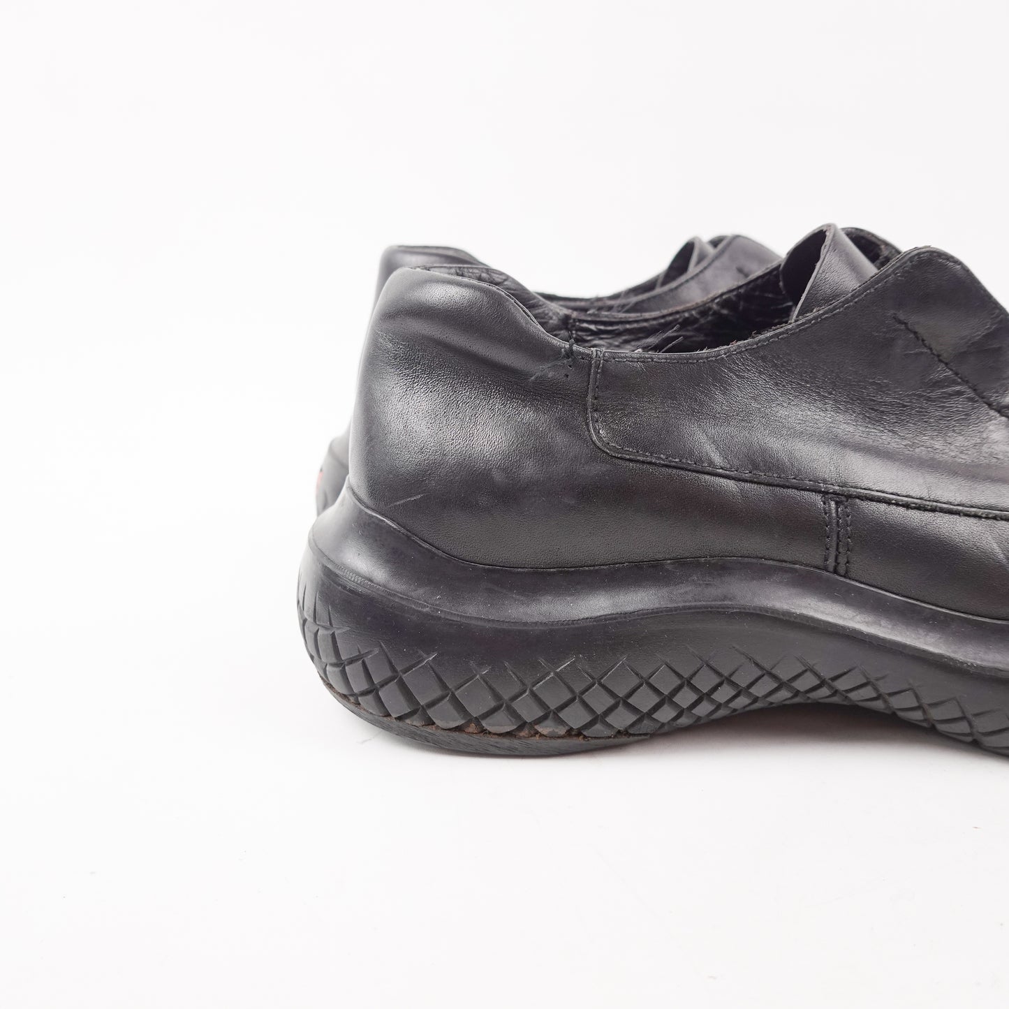 Prada Leather Square Toe Sneakers - Womens 7.5