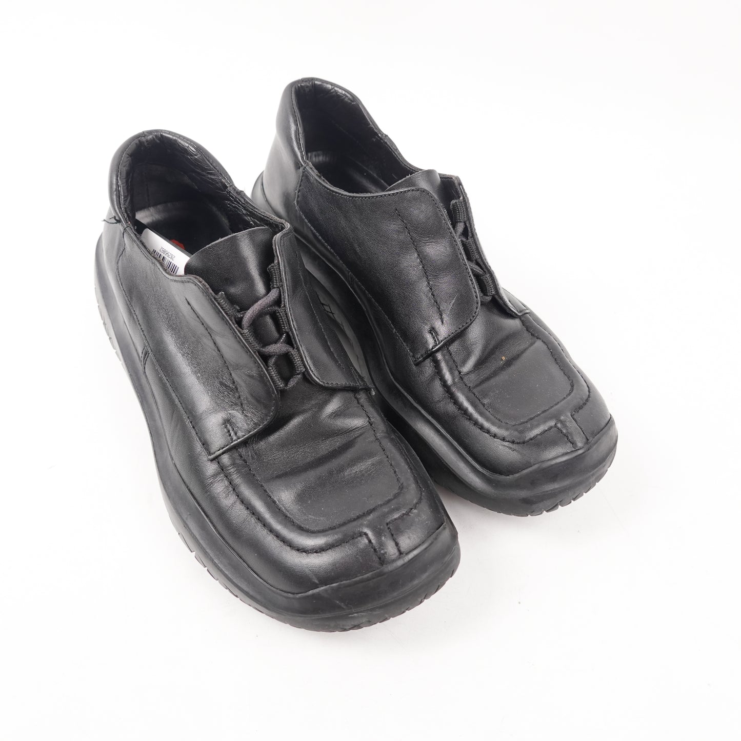 Prada Leather Square Toe Sneakers - Womens 7.5