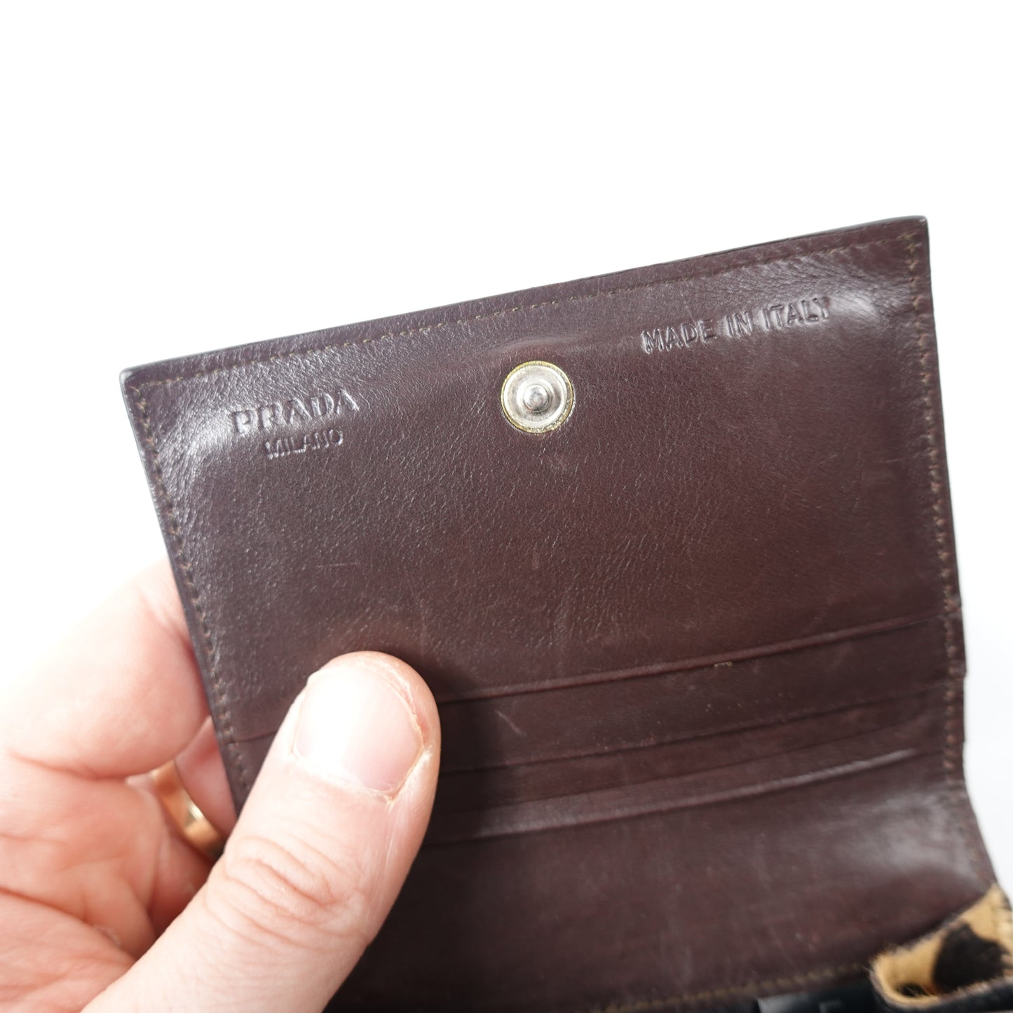 Prada Pony Hair Fold Wallet