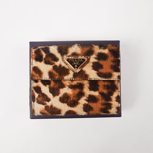 Prada Pony Hair Cheetah Print Wallet
