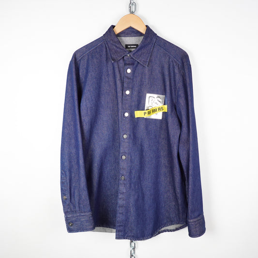 RAF Simons Patch Tape Denim Oversized Shirt - Size L