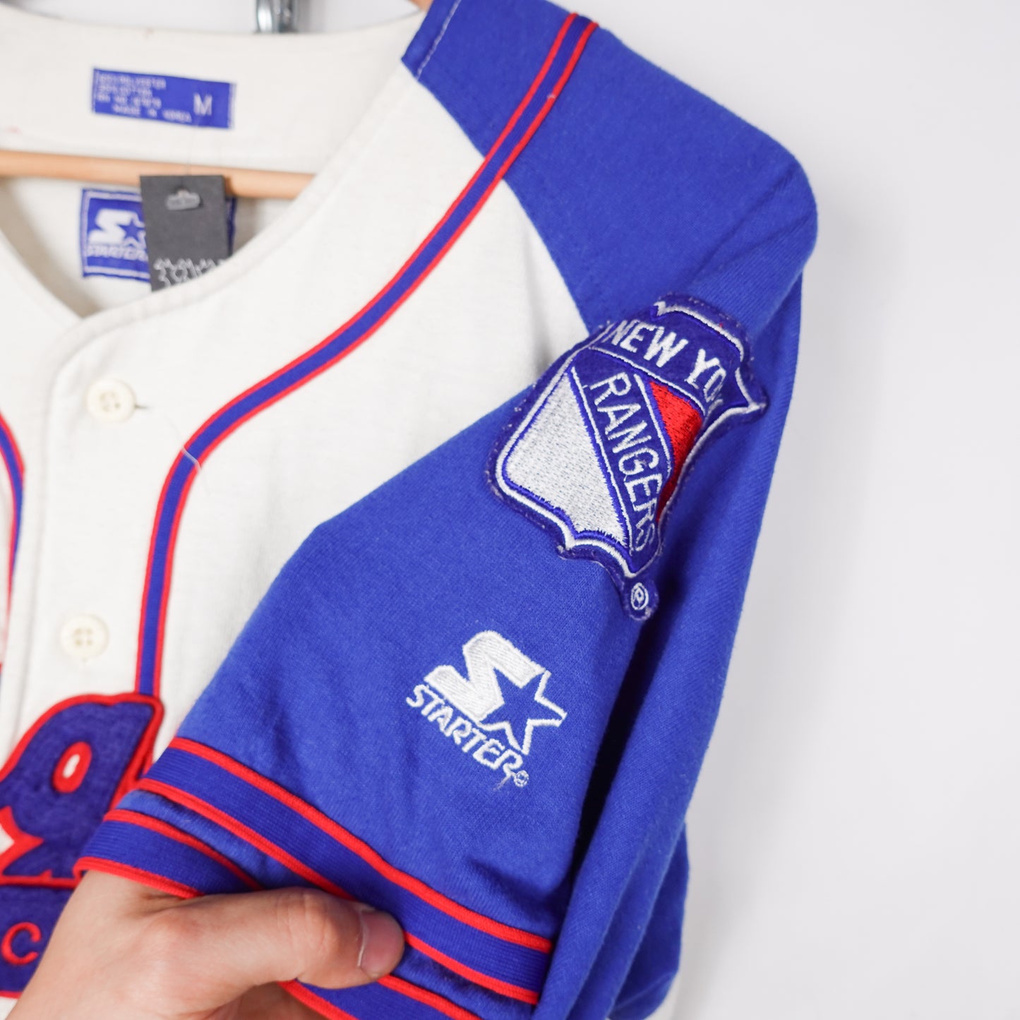 Vintage NY Rangers Starter Baseball Jersey - Size M