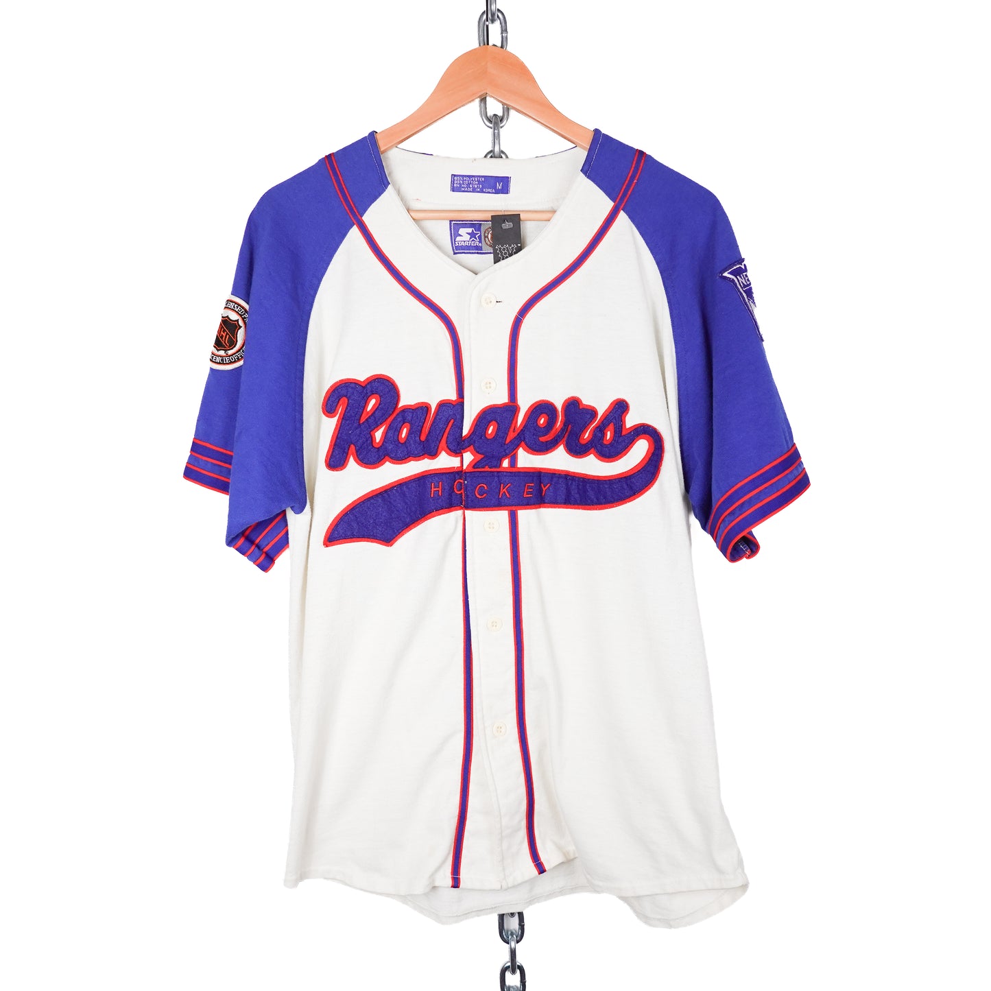 Vintage NY Rangers Starter Baseball Jersey - Size M