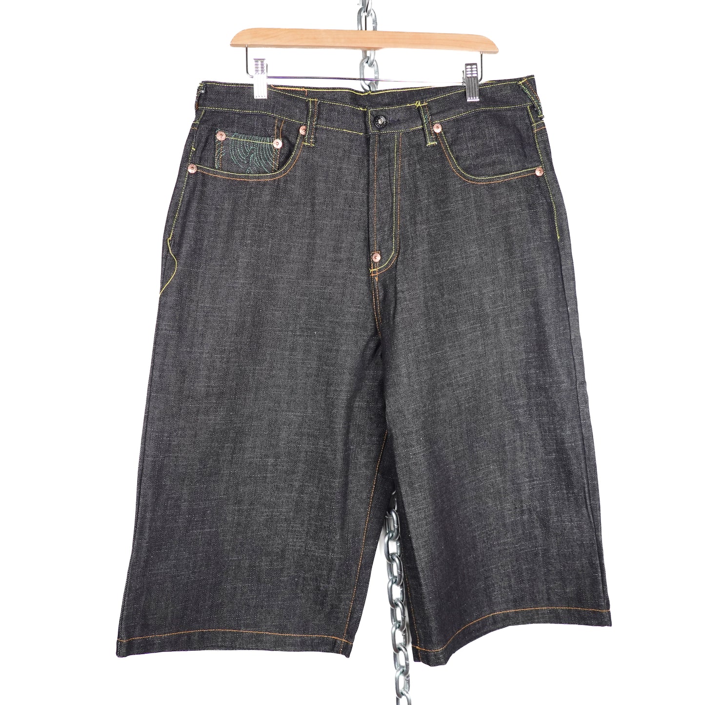 Red Monkey Baggy Denim Shorts - Size 34