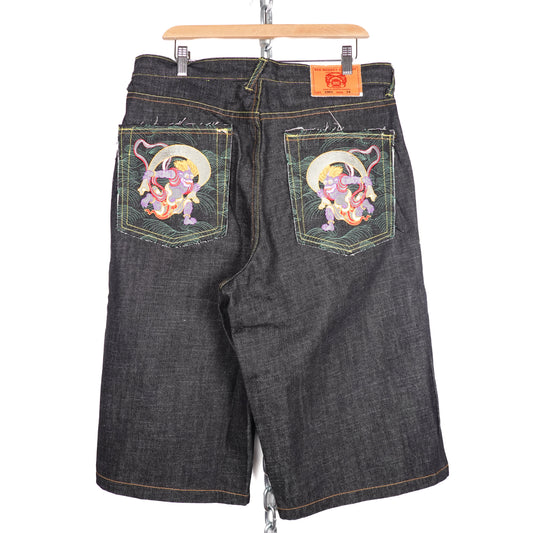 Red Monkey Baggy Denim Shorts - Size 34