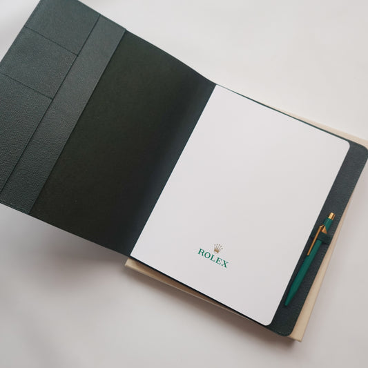Rolex Leather Notebook and Pen Set