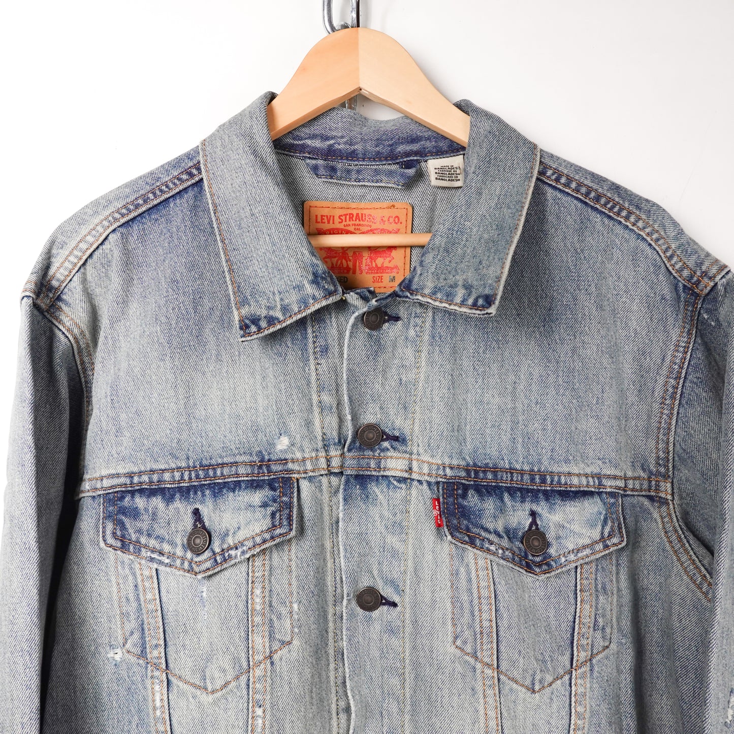 Levi's Distressed Relaxed Denim Jacket - Size M
