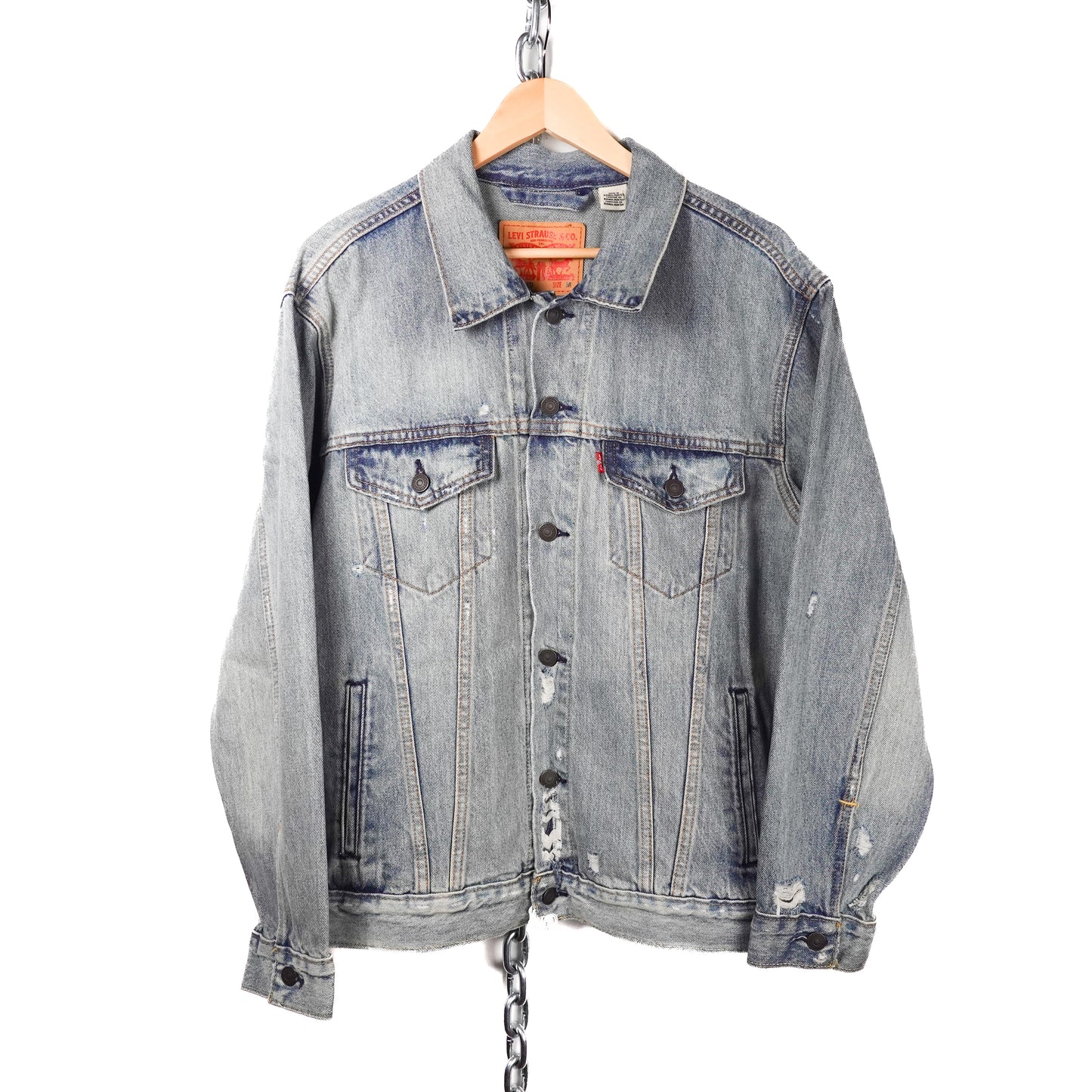 Levi's Distressed Relaxed Denim Jacket - Size M
