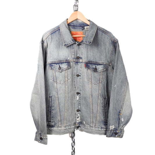 Levi's Distressed Relaxed Denim Jacket - Size M