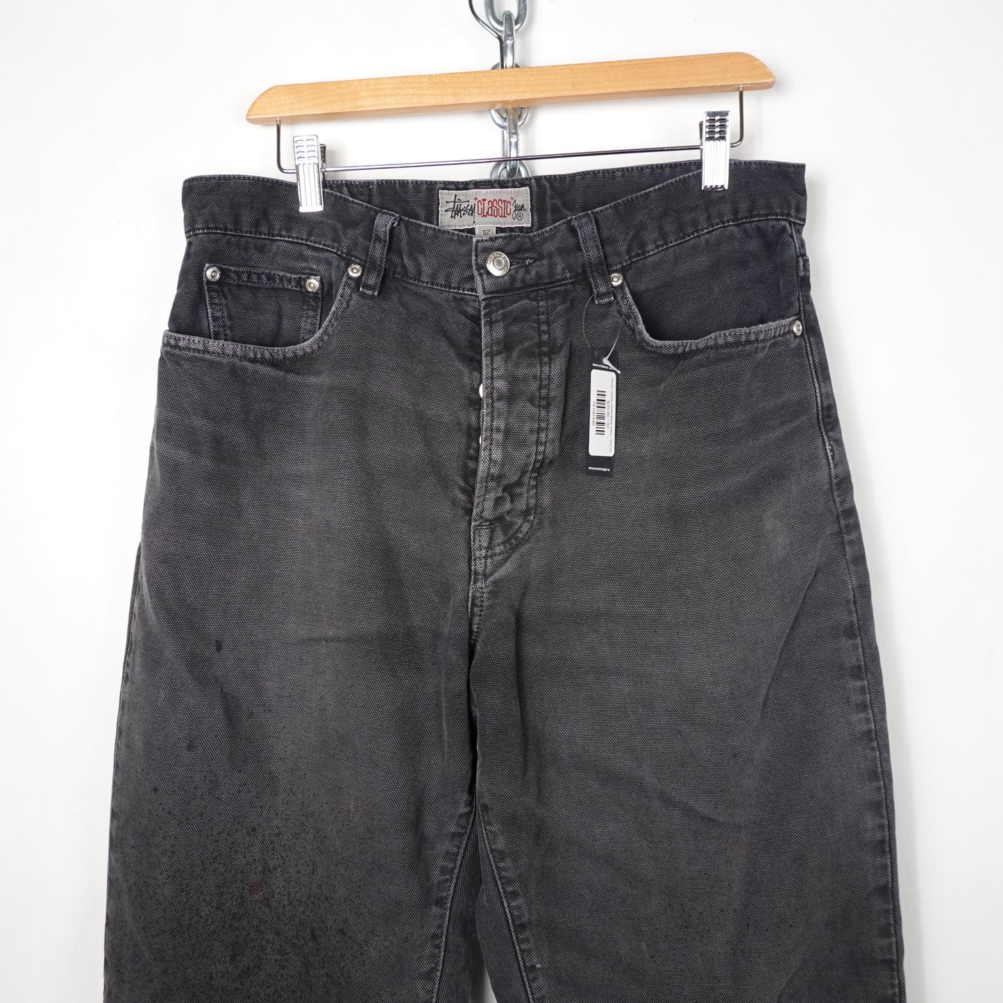 Stussy Classic Faded Black Jeans - Size 32