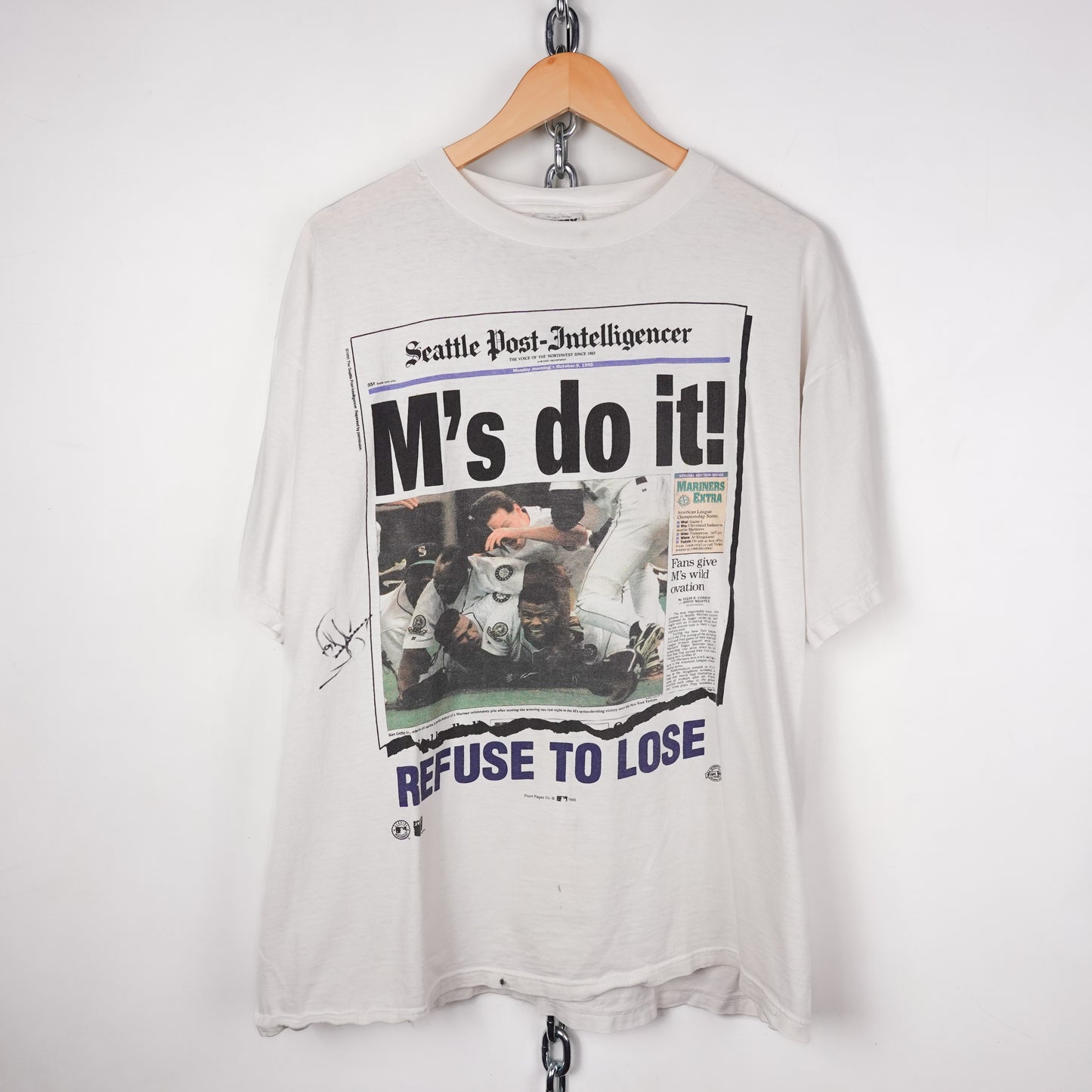1990s Seattle Mariners News Tee - Size XXL
