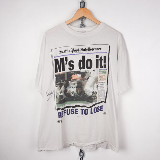 1990s Seattle Mariners News Tee - Size XXL
