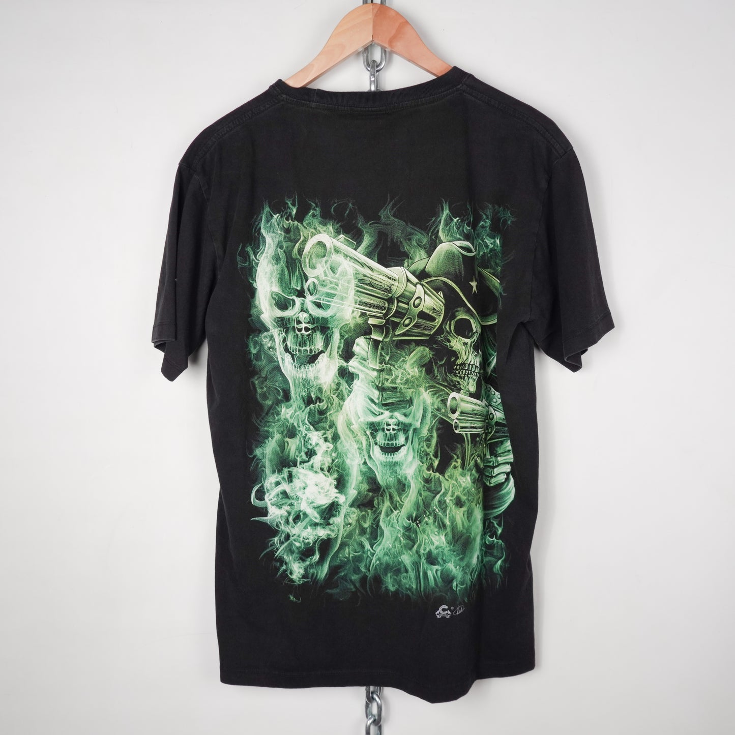 Vintage Skull Flame Tee - Size L