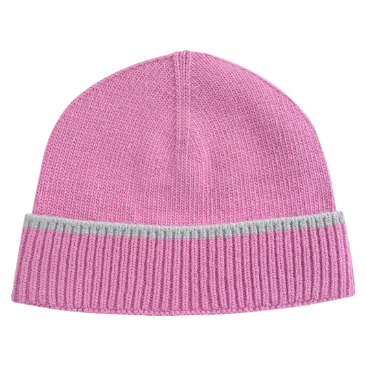 Sneeze Contrast Stripe Wool Beanie Pink