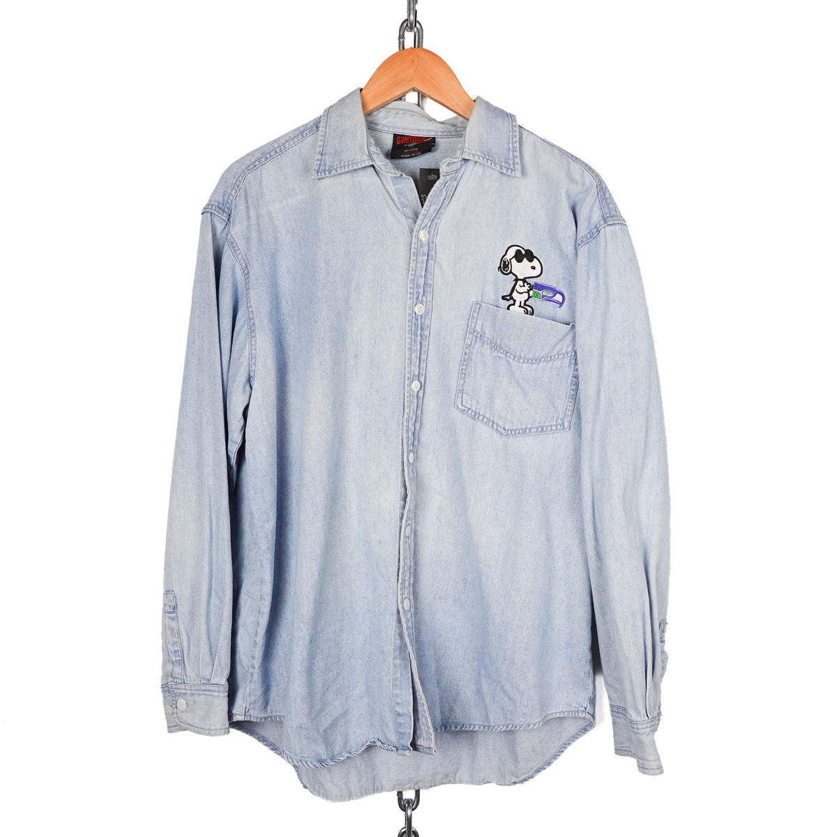 Vintage Snoopy Denim Button Up - Size L