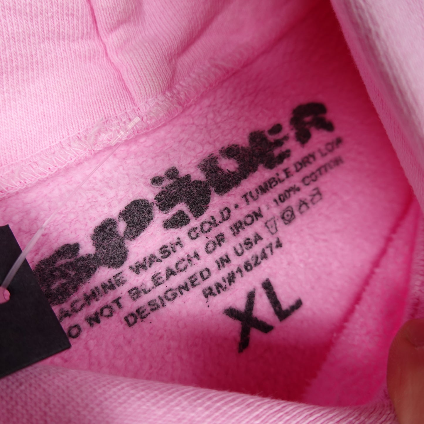 Sp5der OG Pink Web Hoodie - Size XL