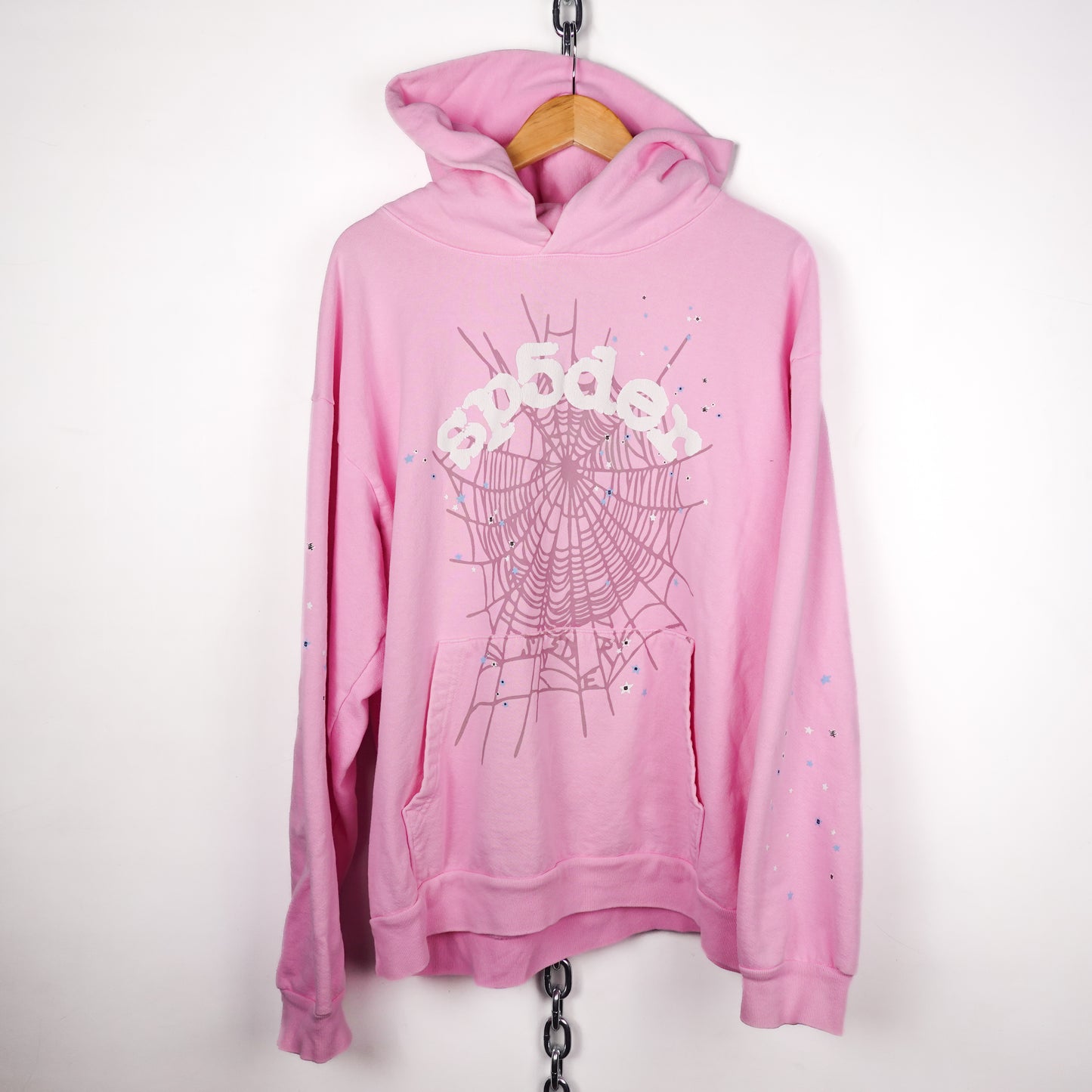 Sp5der OG Pink Web Hoodie - Size XL