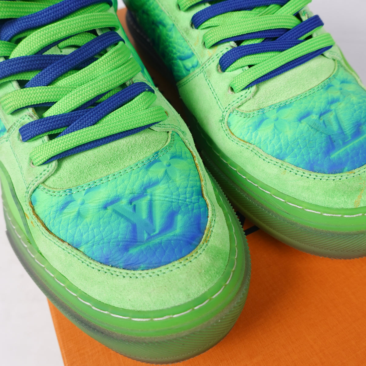 SS22 Louis Vuitton Ollie Richelieu Green Sneaker - Size 9